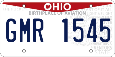 OH license plate GMR1545
