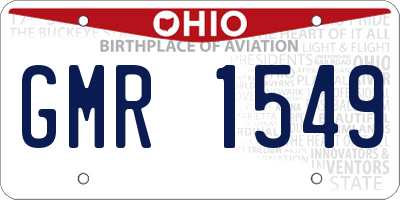 OH license plate GMR1549
