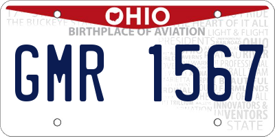 OH license plate GMR1567