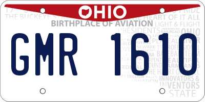OH license plate GMR1610