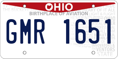 OH license plate GMR1651