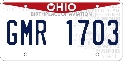 OH license plate GMR1703