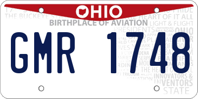 OH license plate GMR1748