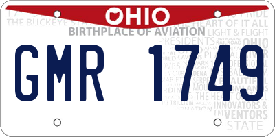 OH license plate GMR1749