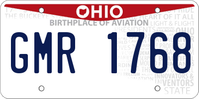 OH license plate GMR1768