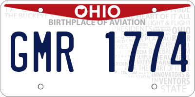 OH license plate GMR1774