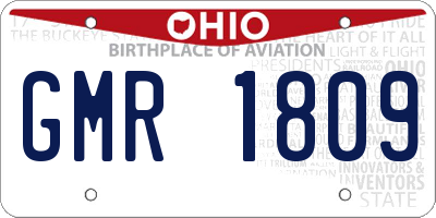 OH license plate GMR1809