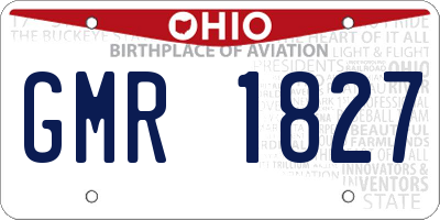 OH license plate GMR1827