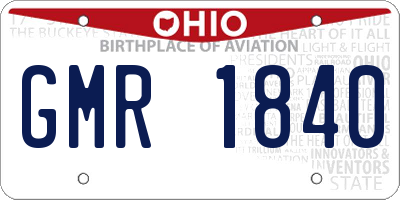 OH license plate GMR1840