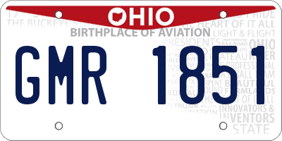 OH license plate GMR1851