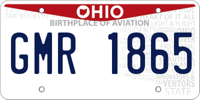 OH license plate GMR1865