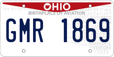 OH license plate GMR1869
