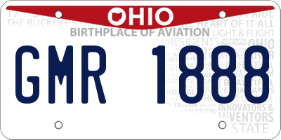 OH license plate GMR1888