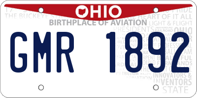 OH license plate GMR1892