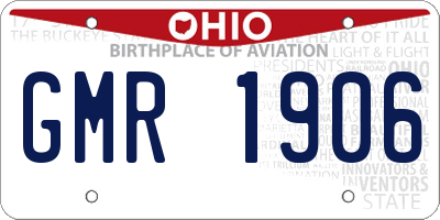 OH license plate GMR1906