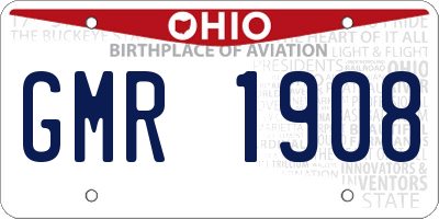 OH license plate GMR1908
