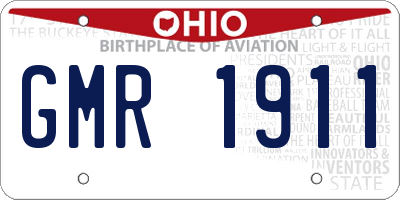 OH license plate GMR1911