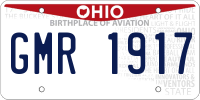 OH license plate GMR1917