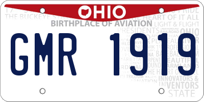 OH license plate GMR1919