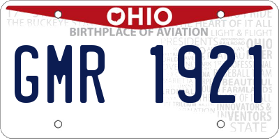 OH license plate GMR1921