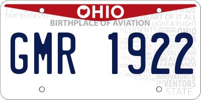 OH license plate GMR1922