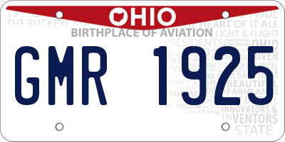 OH license plate GMR1925