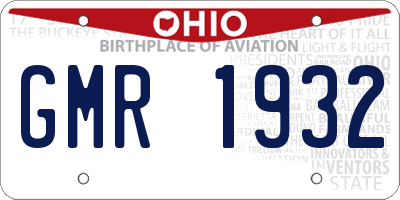 OH license plate GMR1932