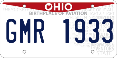 OH license plate GMR1933