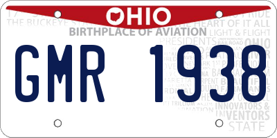 OH license plate GMR1938