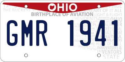 OH license plate GMR1941