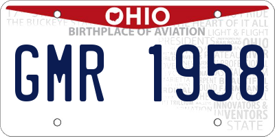 OH license plate GMR1958