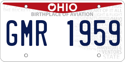 OH license plate GMR1959