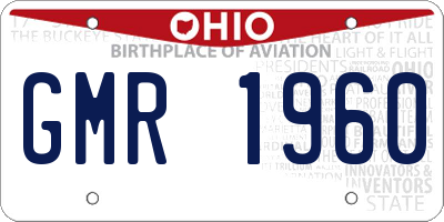 OH license plate GMR1960