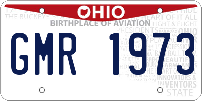 OH license plate GMR1973