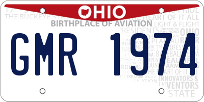 OH license plate GMR1974