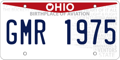 OH license plate GMR1975