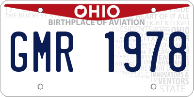 OH license plate GMR1978