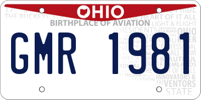 OH license plate GMR1981