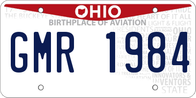 OH license plate GMR1984