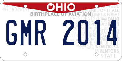 OH license plate GMR2014