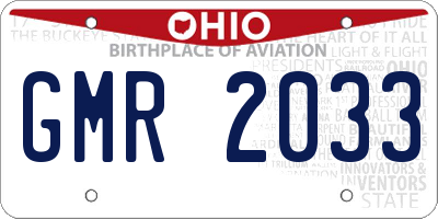 OH license plate GMR2033