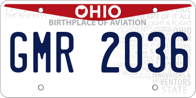 OH license plate GMR2036