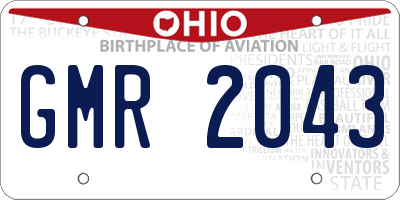 OH license plate GMR2043