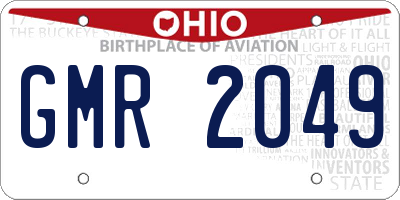 OH license plate GMR2049