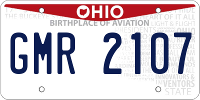 OH license plate GMR2107