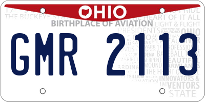 OH license plate GMR2113
