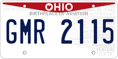 OH license plate GMR2115