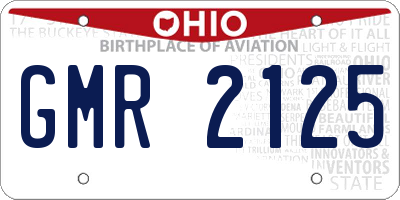 OH license plate GMR2125