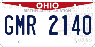 OH license plate GMR2140