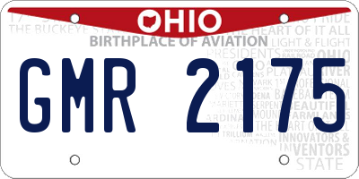 OH license plate GMR2175